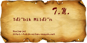 Tóbik Milán névjegykártya